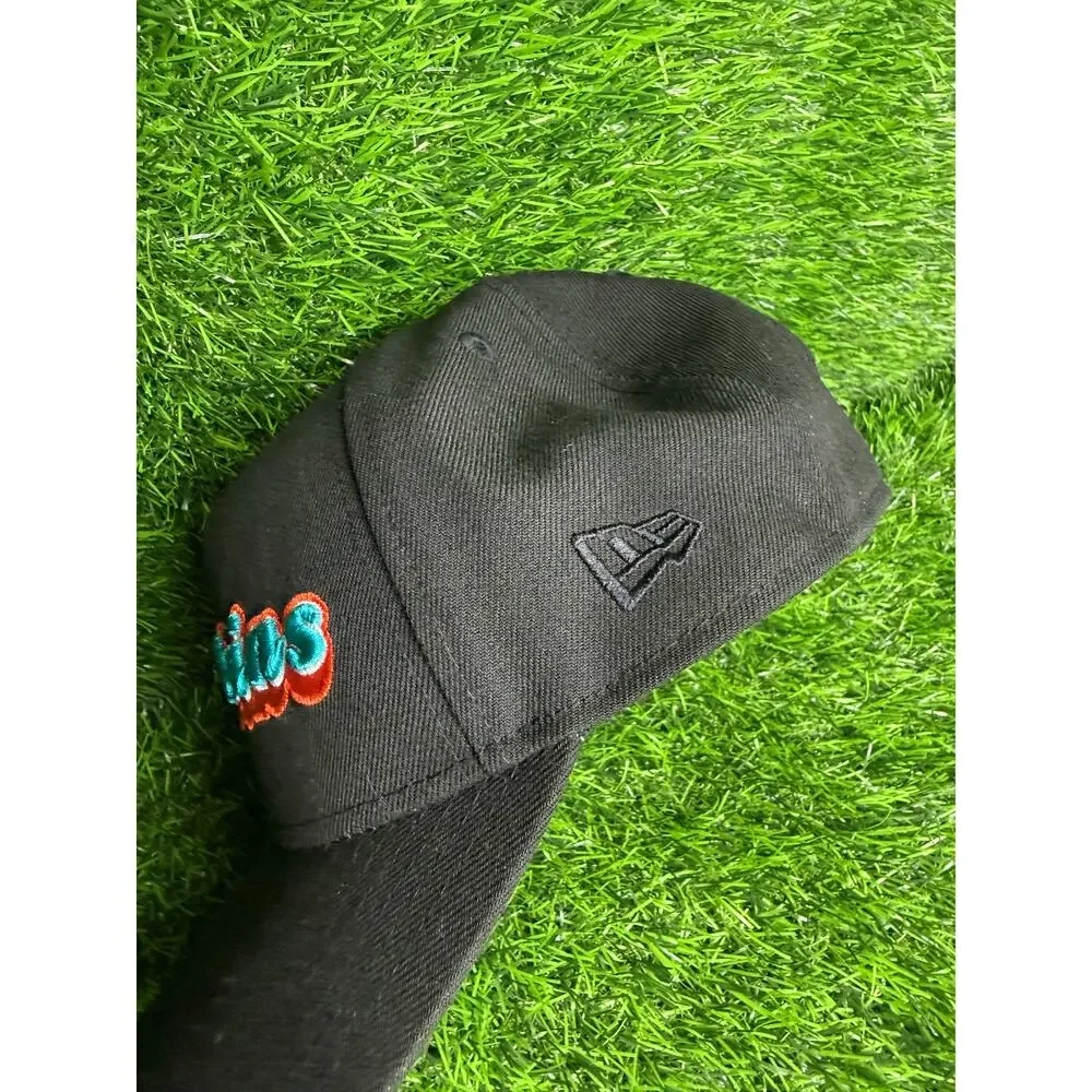 Miami Dolphins New Era 9FIFTY Snapback Hat Cap Black Teal Orange Script Logo NFL